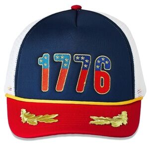 1776 Embroidered Trucker Hat - Navy, Red, White